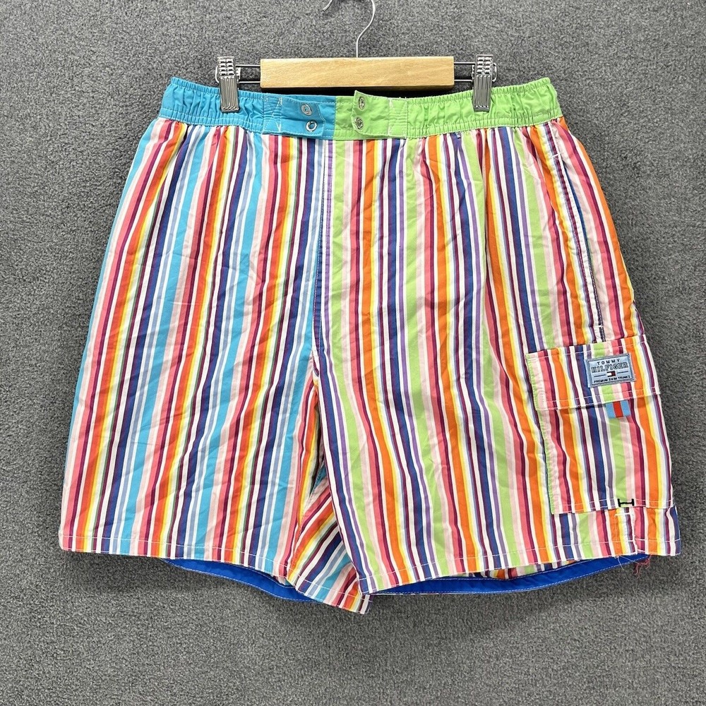 Tommy Hilfiger Swim Shorts Youth boys Size M colorful Striped blue‎ Lined pocket